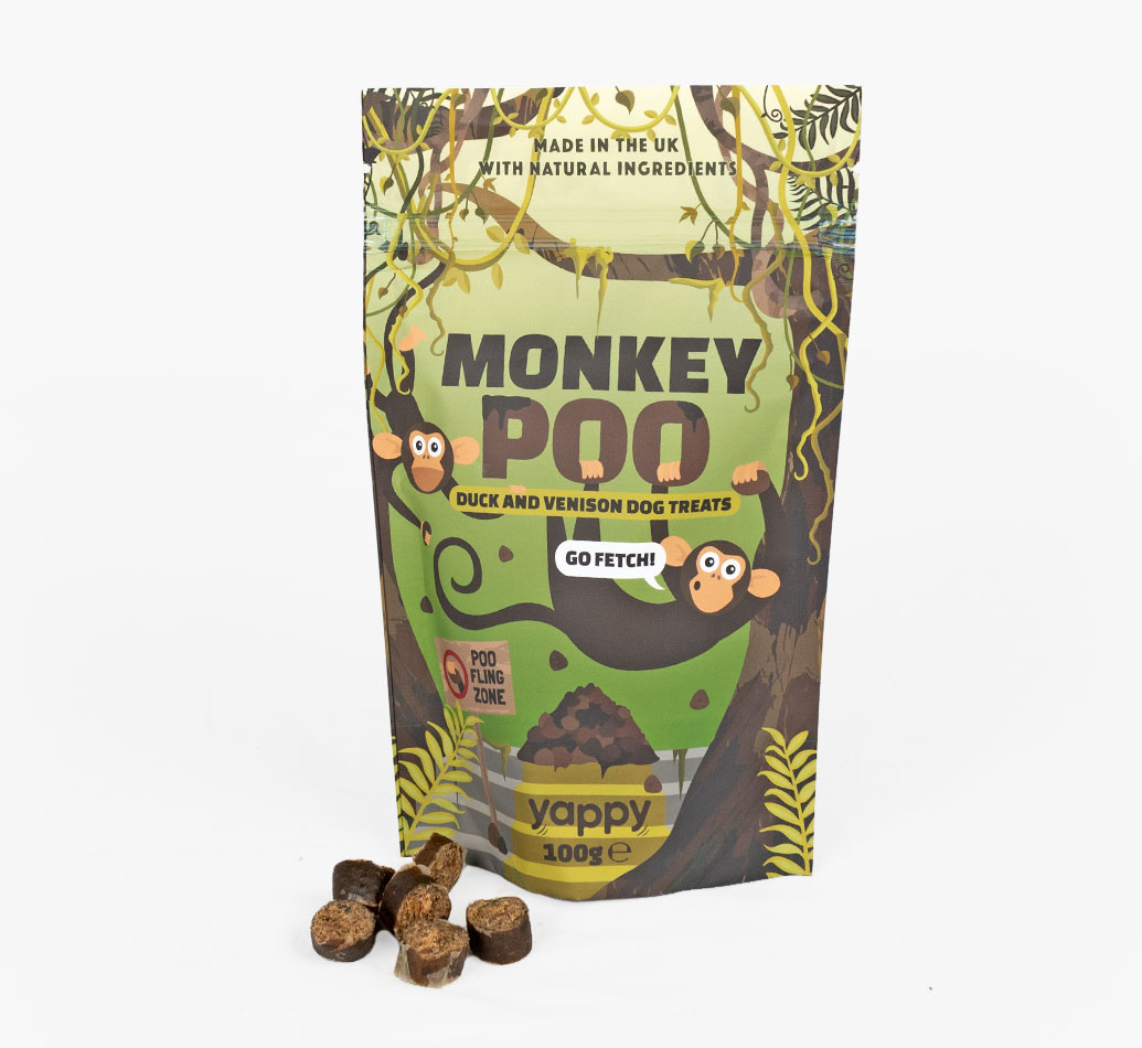 Monkey Poop Dog Treats for your Dobermann - front view
