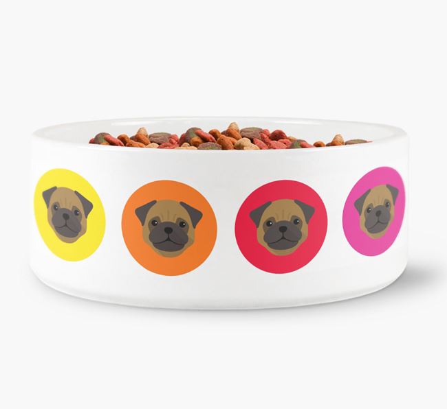 Pug Yappicon Dog Bowl