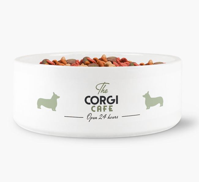 'The Corgi Cafe' - Personalised Dog Bowl for your Corgi