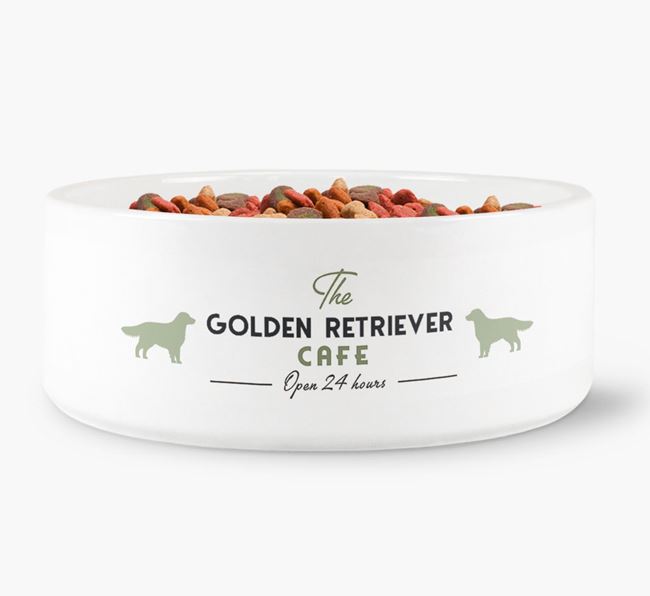 'The Golden Retriever Cafe' - Personalised Dog Bowl for your Golden Retriever