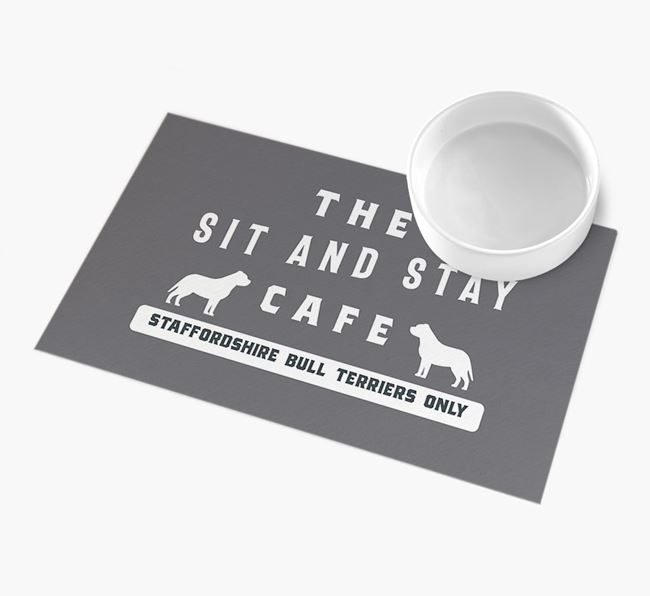 'Sit and Stay Cafe' - Personalised Dog Feeding Mat