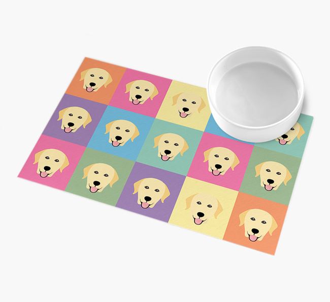 Personalied Icon Pattern- Personalised Dog Feeding Mat