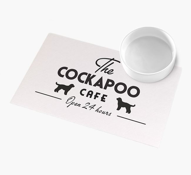 'The Cockapoo Cafe' - Personalised Cockapoo Feeding Mat 