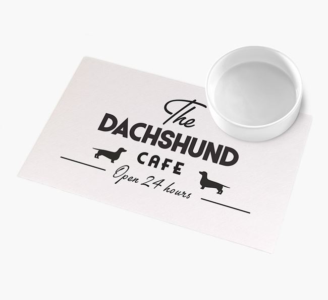 'The Dachshund Cafe' - Personalised Dachshund Feeding Mat 