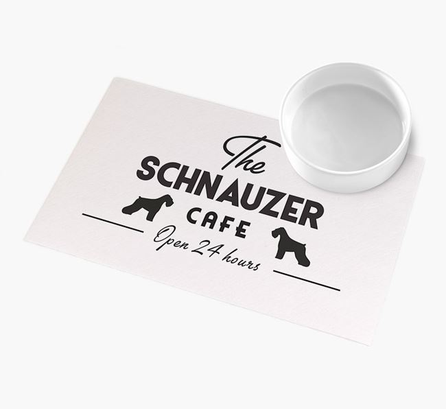 'The Schnauzer Cafe' - Personalised Schnauzer Feeding Mat 
