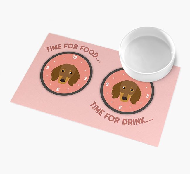 'Time For...' - Personalised Dachshund Feeing Mat