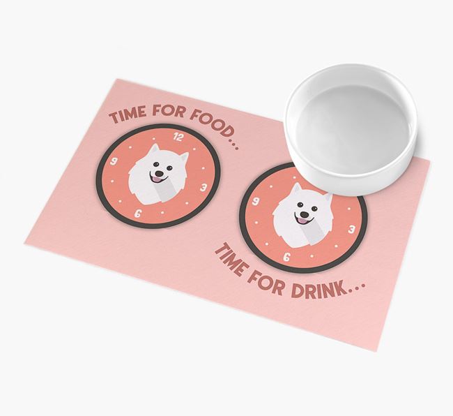 'Time For...' - Personalised Pomeranian Feeing Mat
