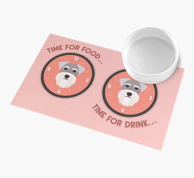 'Time For...' - Personalised Schnauzer Feeing Mat