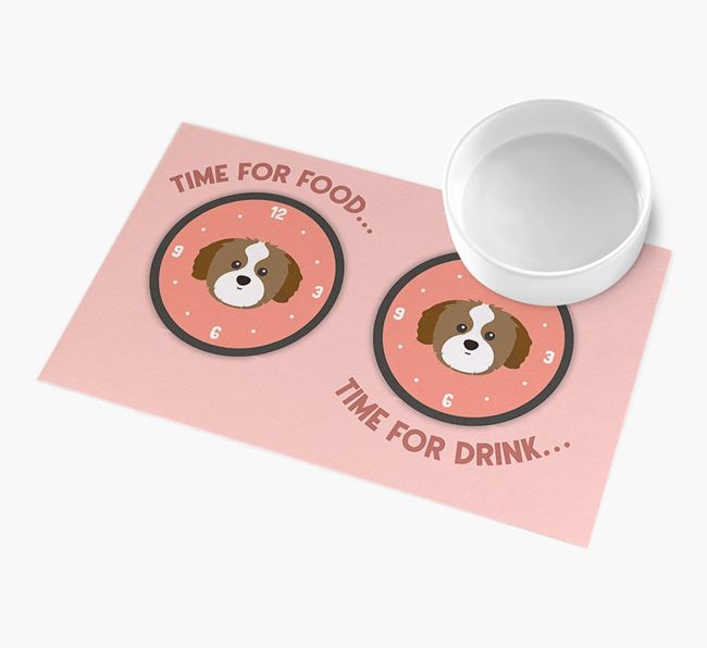 'Time For...' - Personalised Shih Tzu Feeing Mat