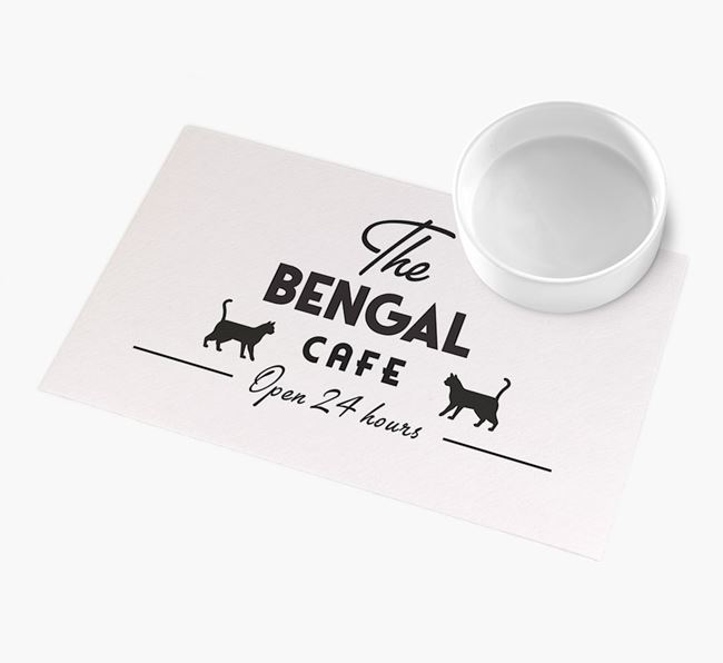 'The Bengal Cafe' - Personalised Bengal Feeding Mat 
