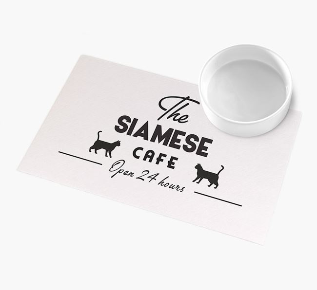 'The Siamese Cafe' - Personalised Siamese Feeding Mat 
