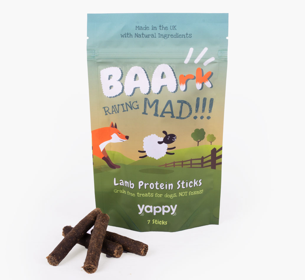 Protein Lamb Sticks for your Dog} - front view