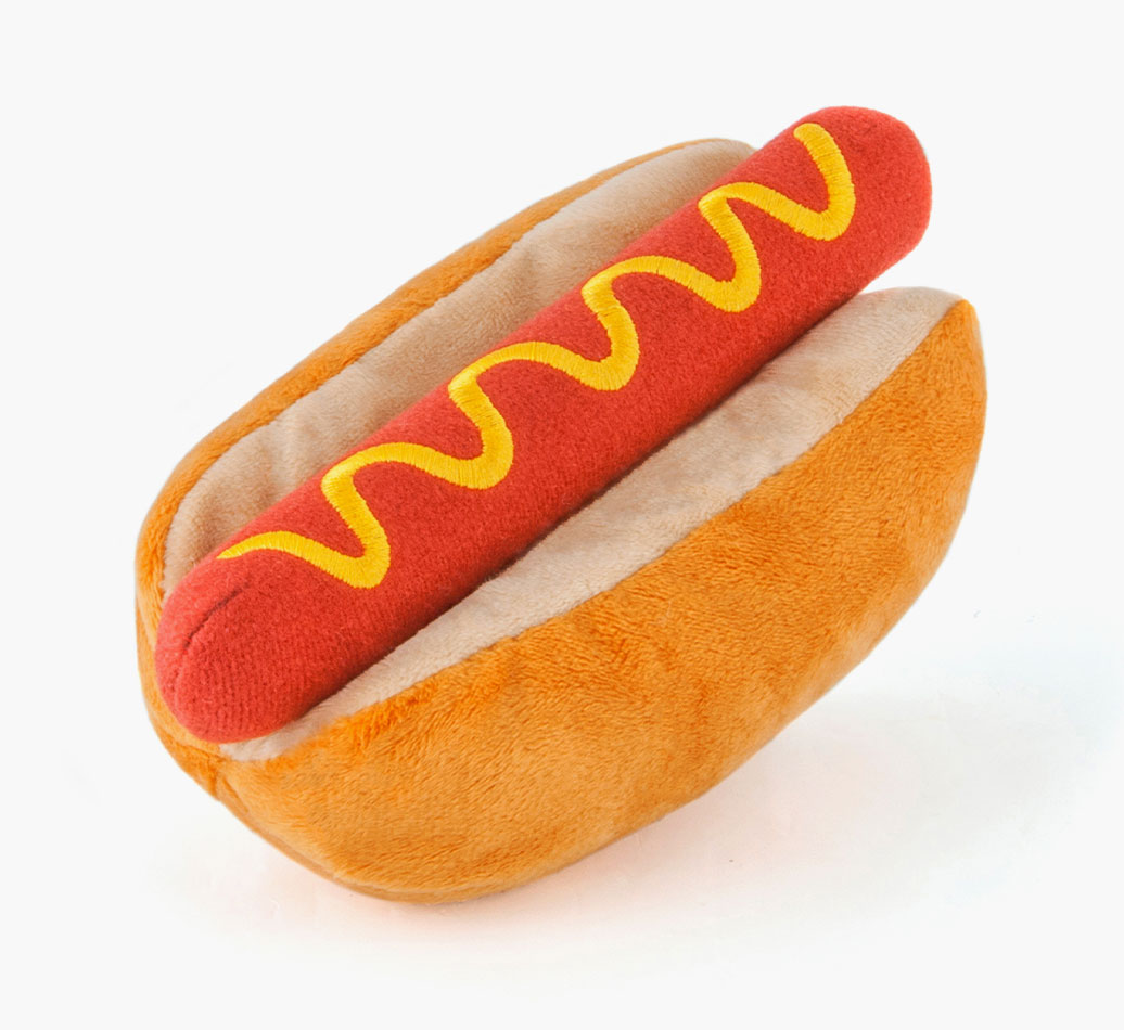 Hot Dog French Bulldog Toy - full view