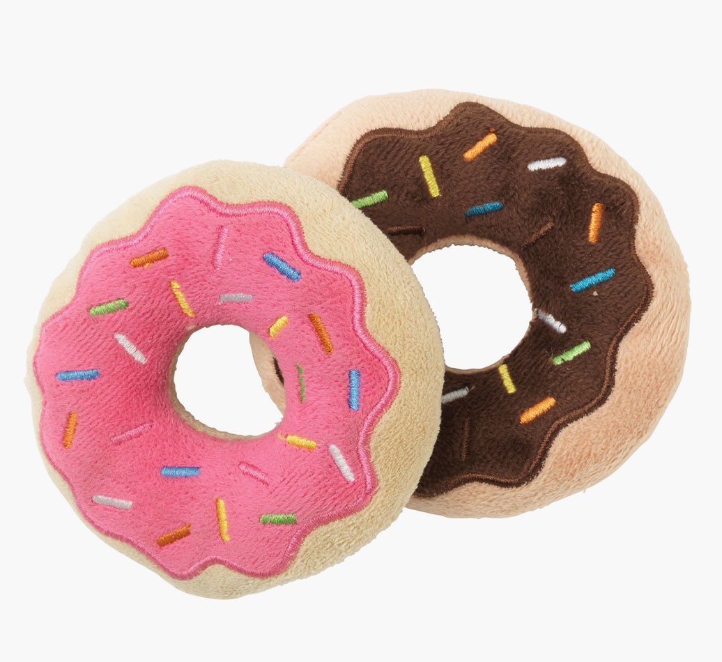Pack Of 2 Donuts Dog Toy - both donut toys