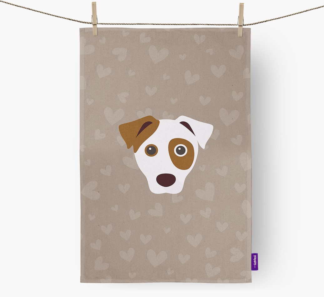 Dog Hearts {colour} Tea Towel
