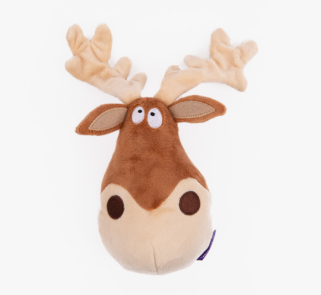 Oh Deer Reindeer Portuguese Podengo Toy} - front view