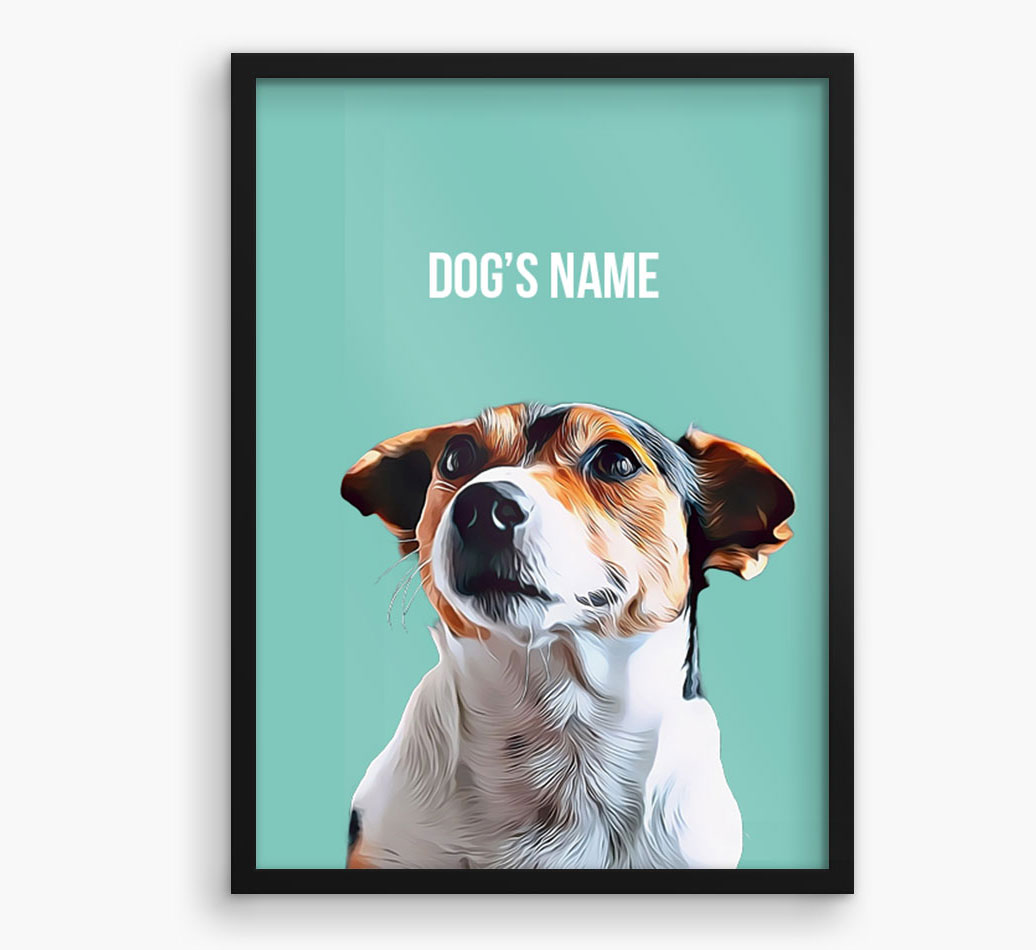 Digital Art Portrait: Personalised Patterdale Terrier Framed Print