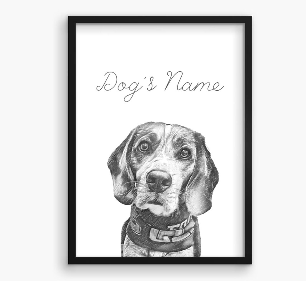 Sketch Pet Portrait: Personalised Art  A3 Print From Your Photo