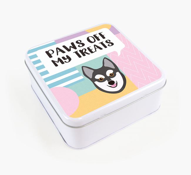 'Paws Off' Square Tin for Alaskan Klee Kai's Treats