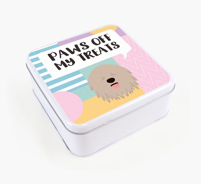 'Paws Off' Square Tin for Bergamasco's Treats