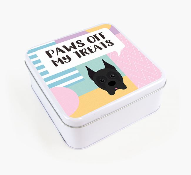 'Paws Off' Square Tin for Boxer's Treats