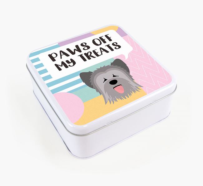 'Paws Off' Square Tin for Briard's Treats