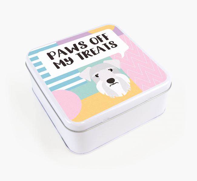 'Paws Off' Square Tin for Cesky Terrier's Treats