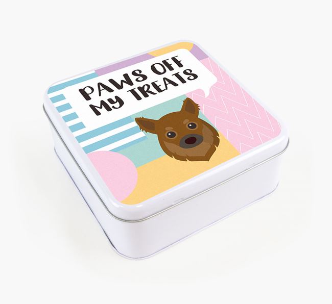 'Paws Off' Square Tin for Chihuahua's Treats