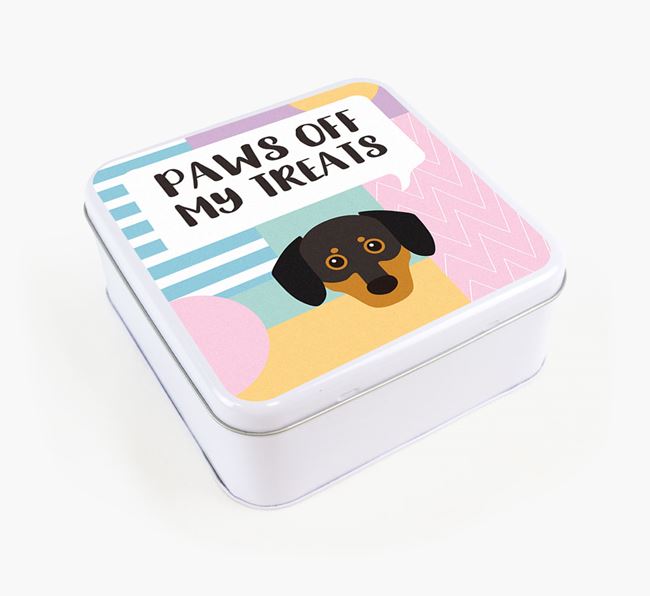 'Paws Off' Square Tin for Chiweenie's Treats