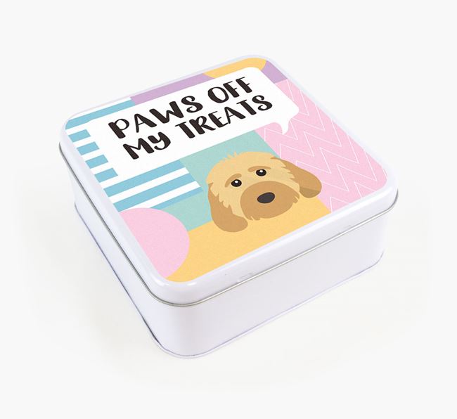 'Paws Off' Square Tin for Dog's Treats