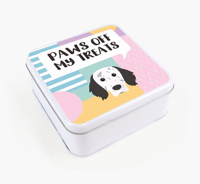 'Paws Off' Square Tin for English Setter's Treats
