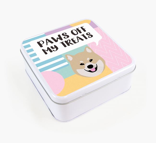 'Paws Off' Square Tin for Eurasier's Treats