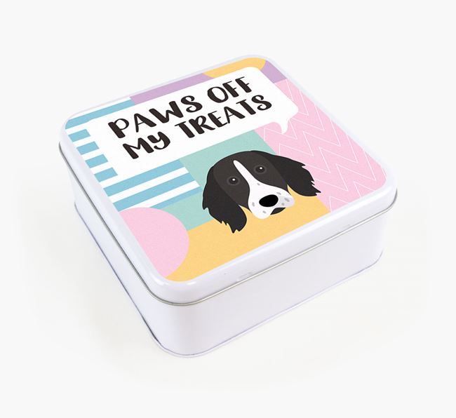 'Paws Off' Square Tin for German Longhaired Pointer's Treats