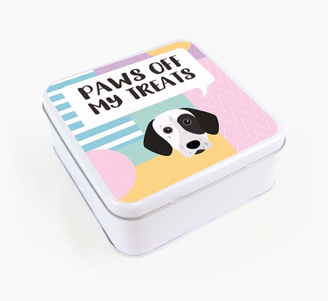 'Paws Off' Square Tin for German Shorthaired Pointer's Treats
