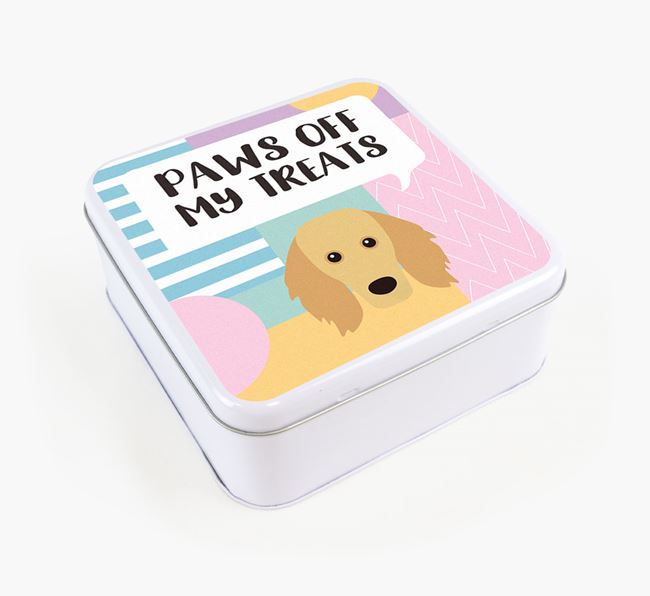 'Paws Off' Square Tin for Golden Dox's Treats
