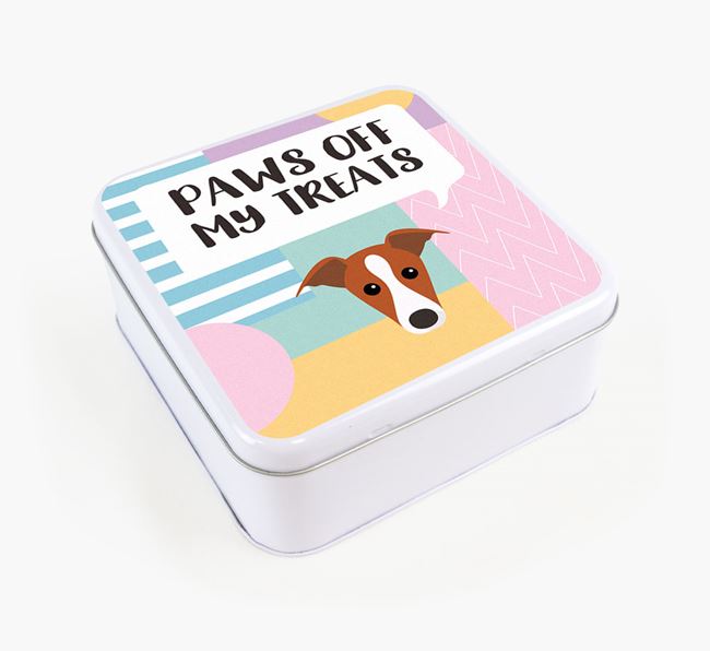 'Paws Off' Square Tin for Greyhound's Treats