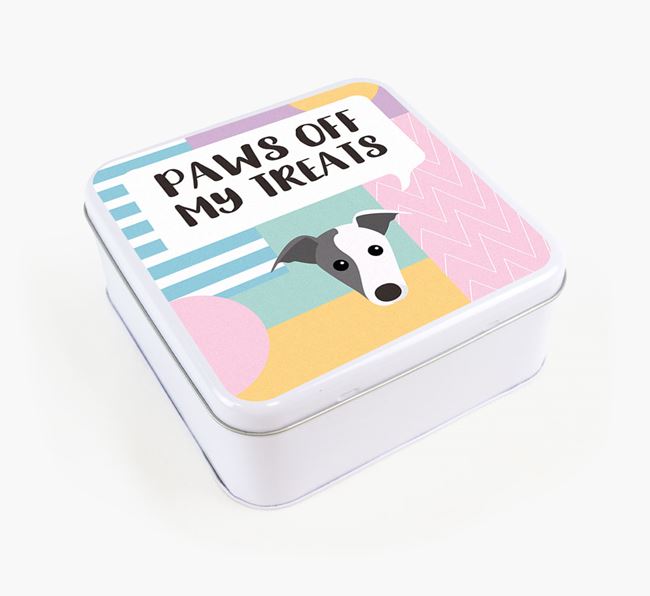 'Paws Off' Square Tin for Greyhound's Treats