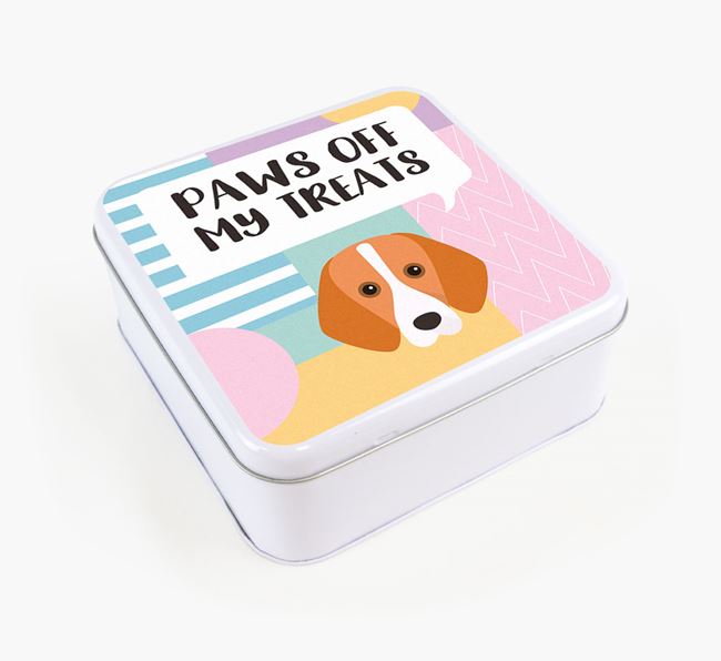 'Paws Off' Square Tin for Harrier's Treats
