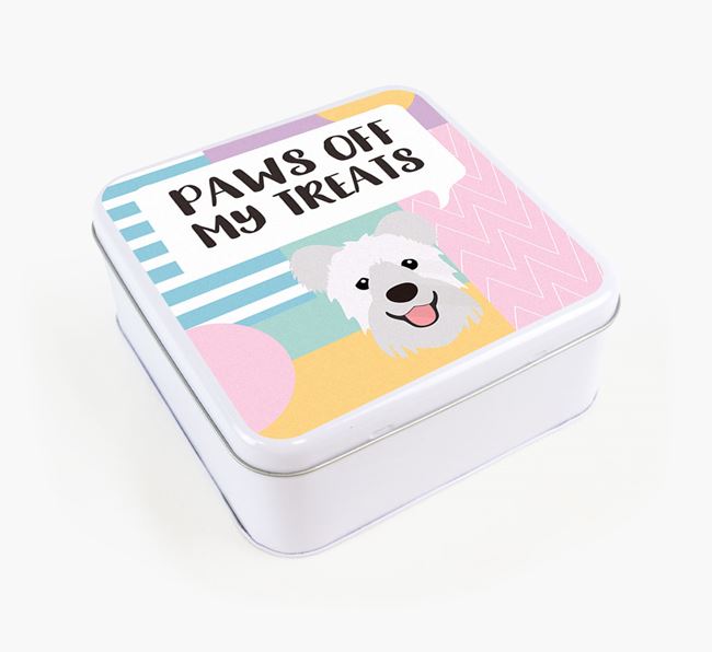 'Paws Off' Square Tin for Hungarian Pumi's Treats