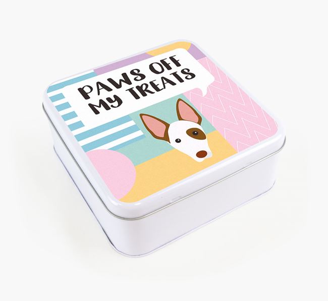 'Paws Off' Square Tin for Ibizan Hound's Treats