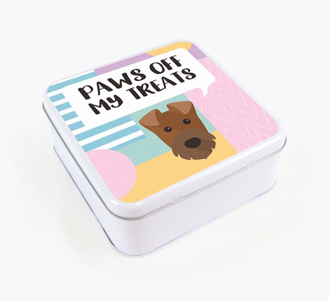 'Paws Off' Square Tin for Irish Terrier's Treats