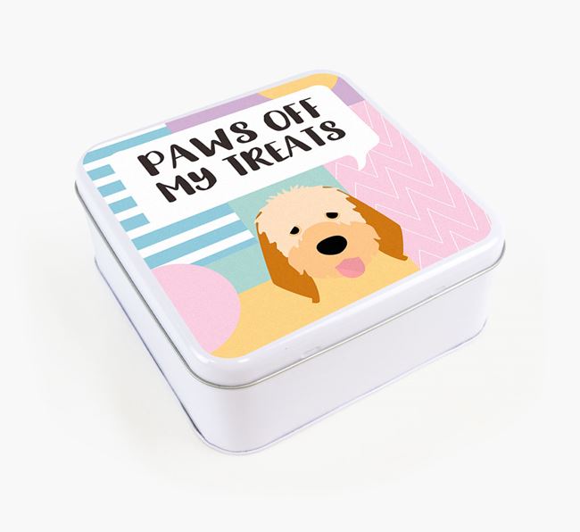 'Paws Off' Square Tin for Italian Spinone's Treats