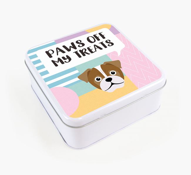 'Paws Off' Square Tin for Jug's Treats