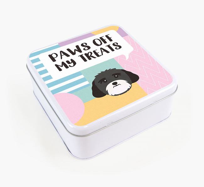 'Paws Off' Square Tin for Lhasa Apso's Treats
