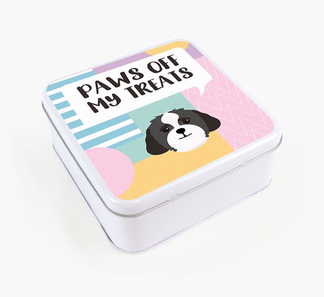 'Paws Off' Square Tin for Lhasapoo's Treats