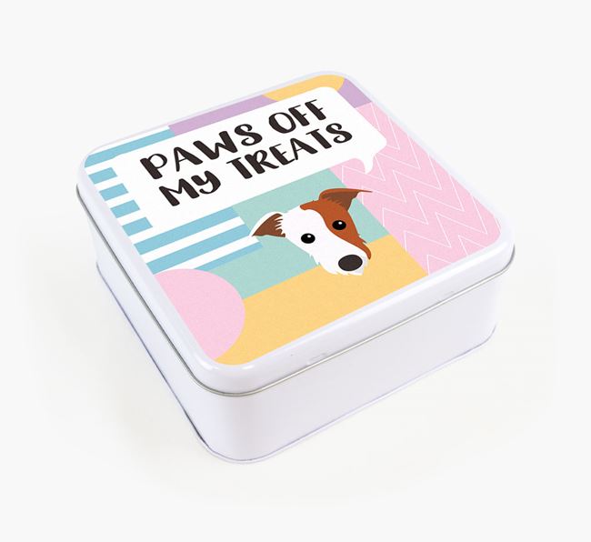 'Paws Off' Square Tin for Lurcher's Treats