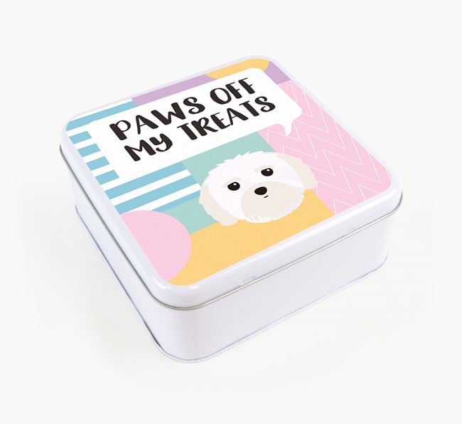 'Paws Off' Square Tin for Mal-Shi's Treats