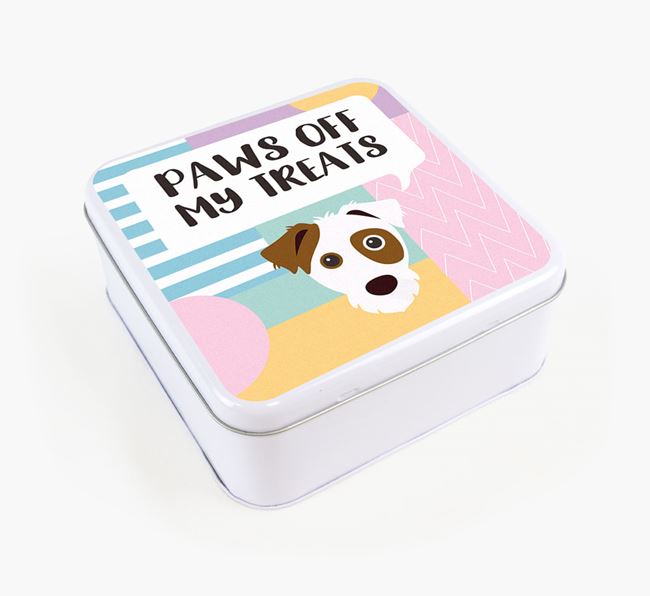 'Paws Off' Square Tin for Parson Russell Terrier's Treats