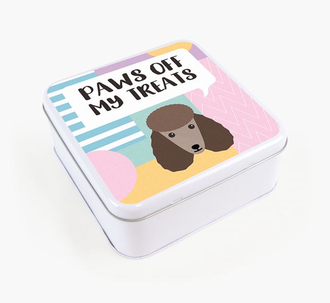'Paws Off' Square Tin for Poodle's Treats