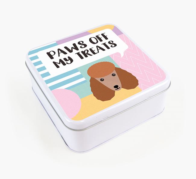 'Paws Off' Square Tin for Poodle's Treats